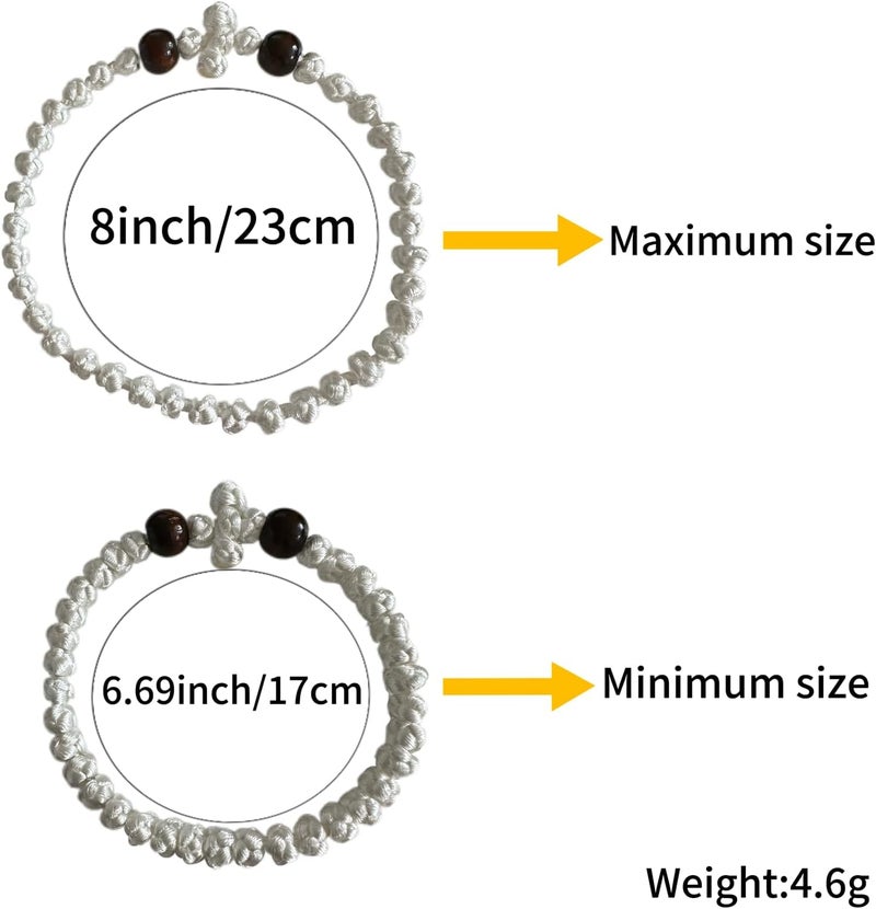 Bovemee Orthodox Prayer Rope Bracelet, 2-Pack Black Chotki Komboskini, Christian Prayer Beads with Cross - Image 5
